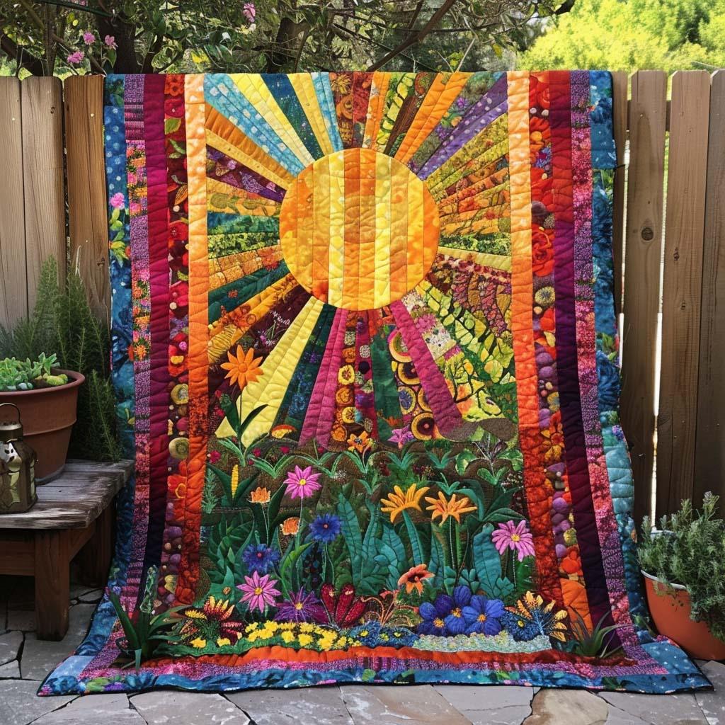 Warm Radiance Quilt Blanket - Quilted Blanket by Wild and Way