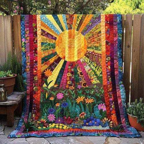 Warm Radiance Quilt Blanket - Quilted Blanket by Wild and Way
