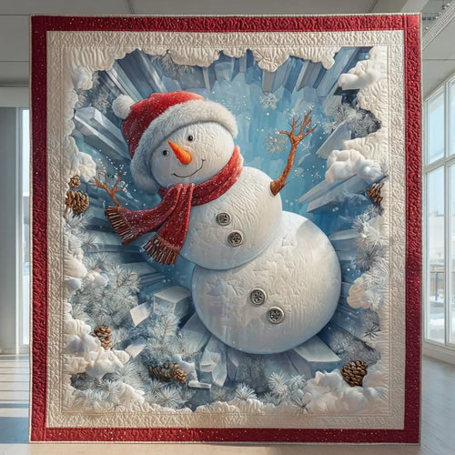 Warm Snowman Quilt Blanket