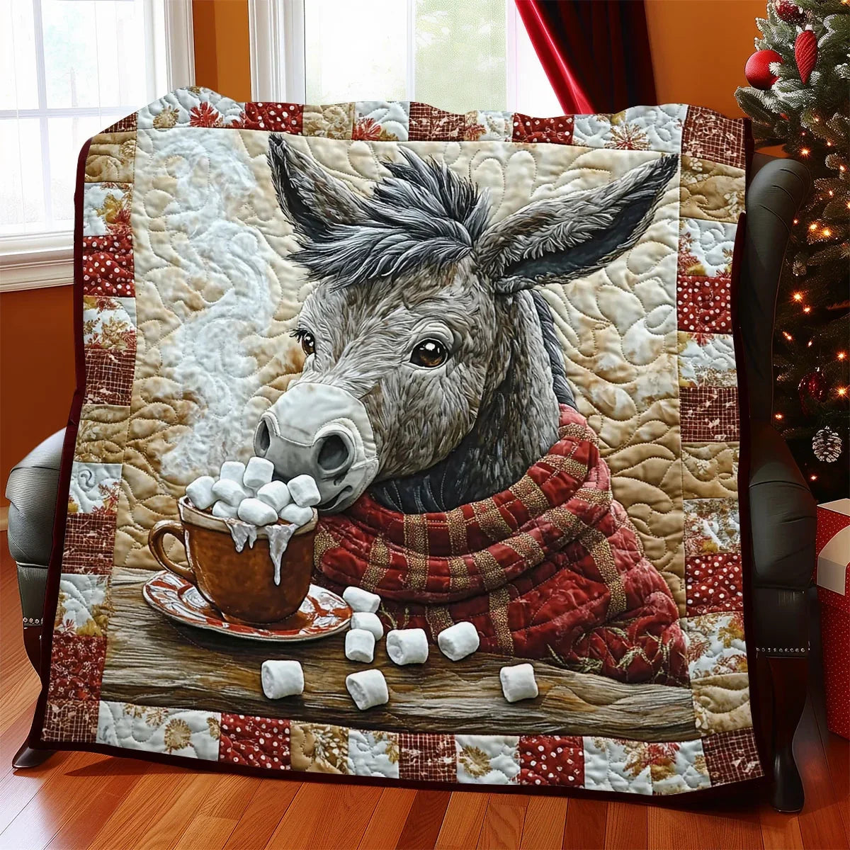 Warming Donkey Quilt Blanket