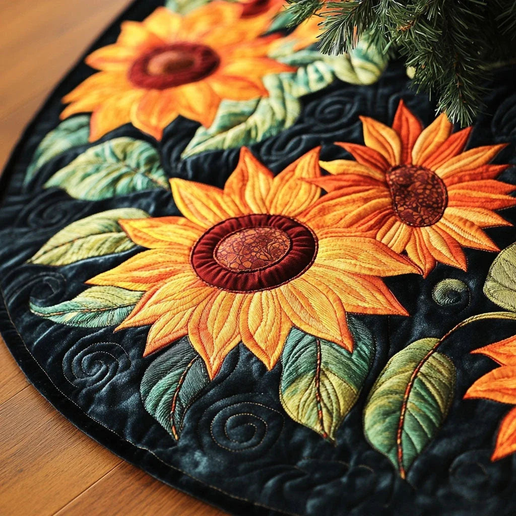 Warmth of the Sun Quilted Christmas Tree Skirt