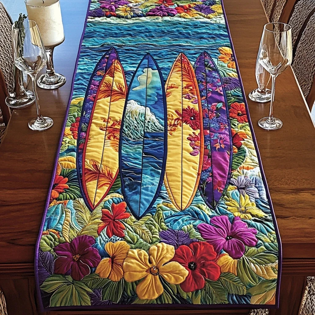 Wave Garden Quilted Table Runner