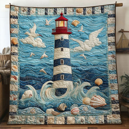 Wavesong Lighthouse Quilt Blanket