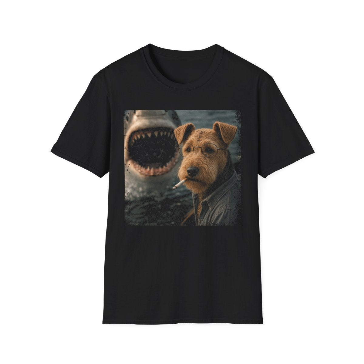 Welsh Terrier and Shark Tee