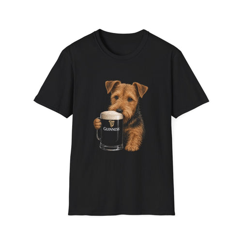 Welsh Terrier With A Pint Tee