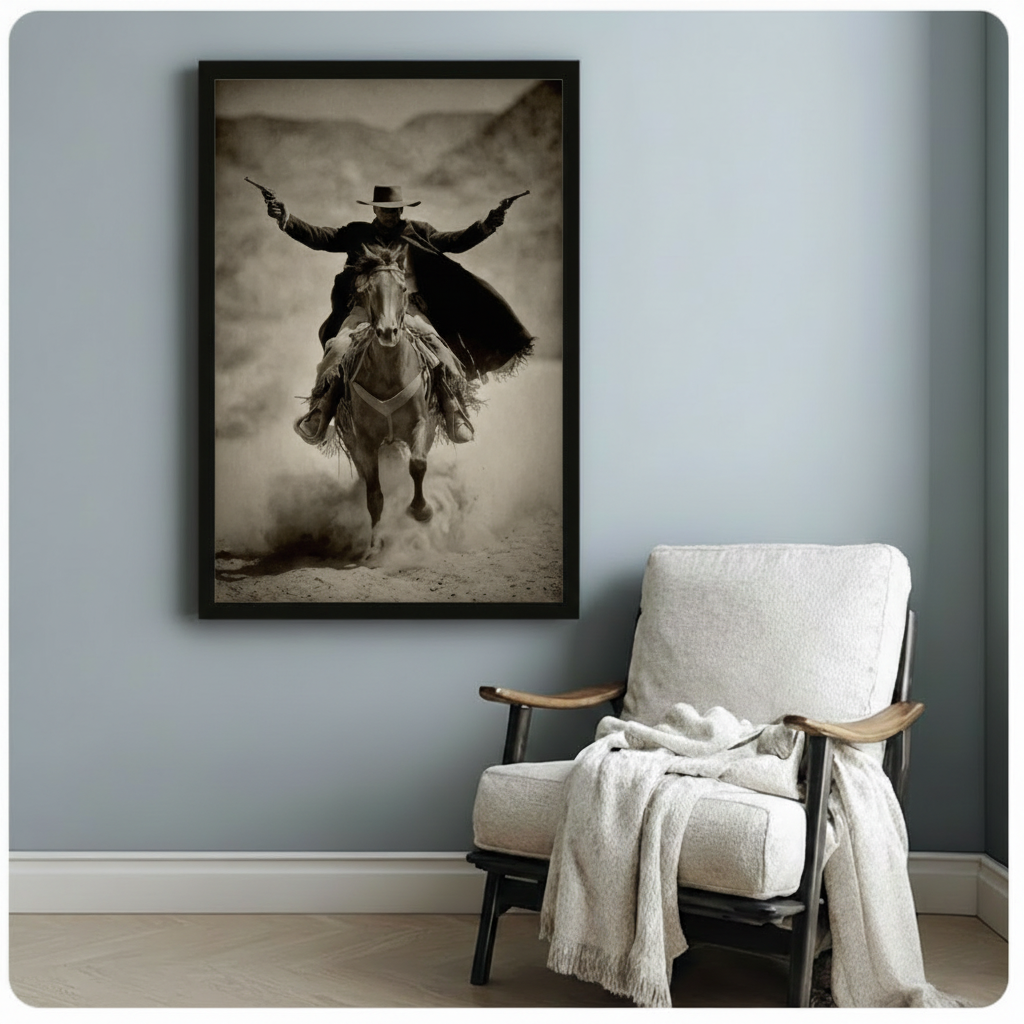 Vintage Cowboy Rider Canvas Art Wall Art