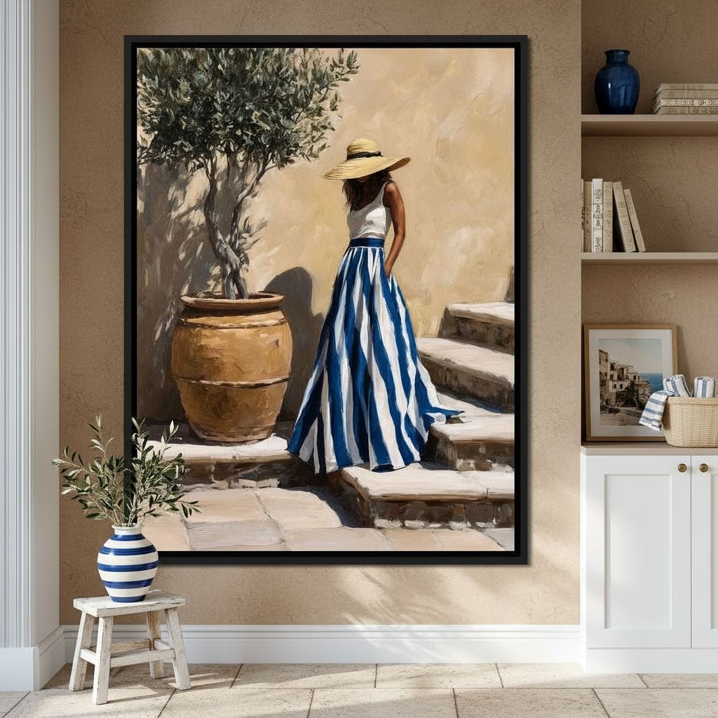 Sun Hat Lady By Olive Tree Canvas Wall Art