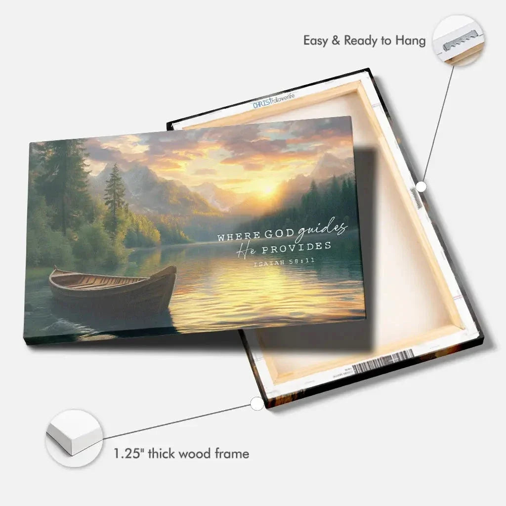where god guides he provides isaiah 58 11 wall art canvas (Landscape) (view 6)