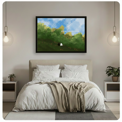 Two Cats Nature Landscape Cozy Canvas Wall Art