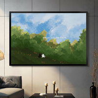 Two Cats Nature Landscape Cozy Canvas Wall Art