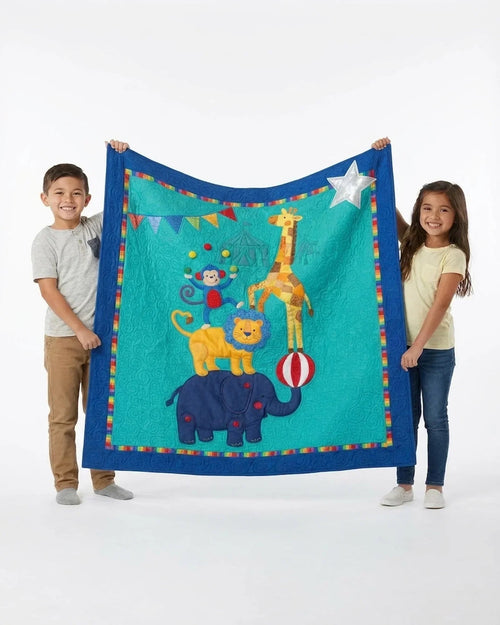 Whimsical Circus Quilt Blanket - Quilted Blanket by Wild and Way
