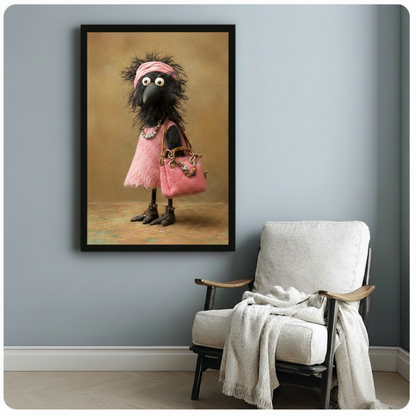 Whimsical Fashion Boho Bird Canvas Wall Art