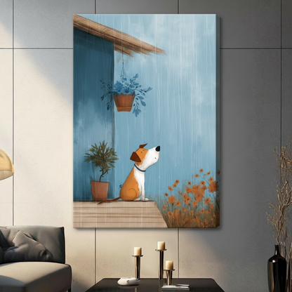Rainy Day Dog Porch Cozy Canvas Wall Art