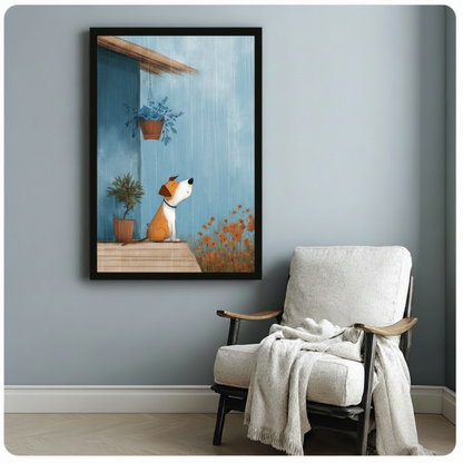 Rainy Day Dog Porch Cozy Canvas Wall Art