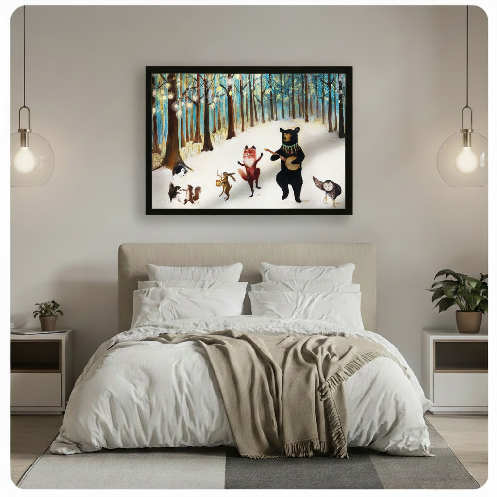 Enchanted Forest Animal Band Canvas Wall Art