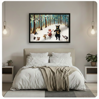 Enchanted Forest Animal Band Canvas Wall Art