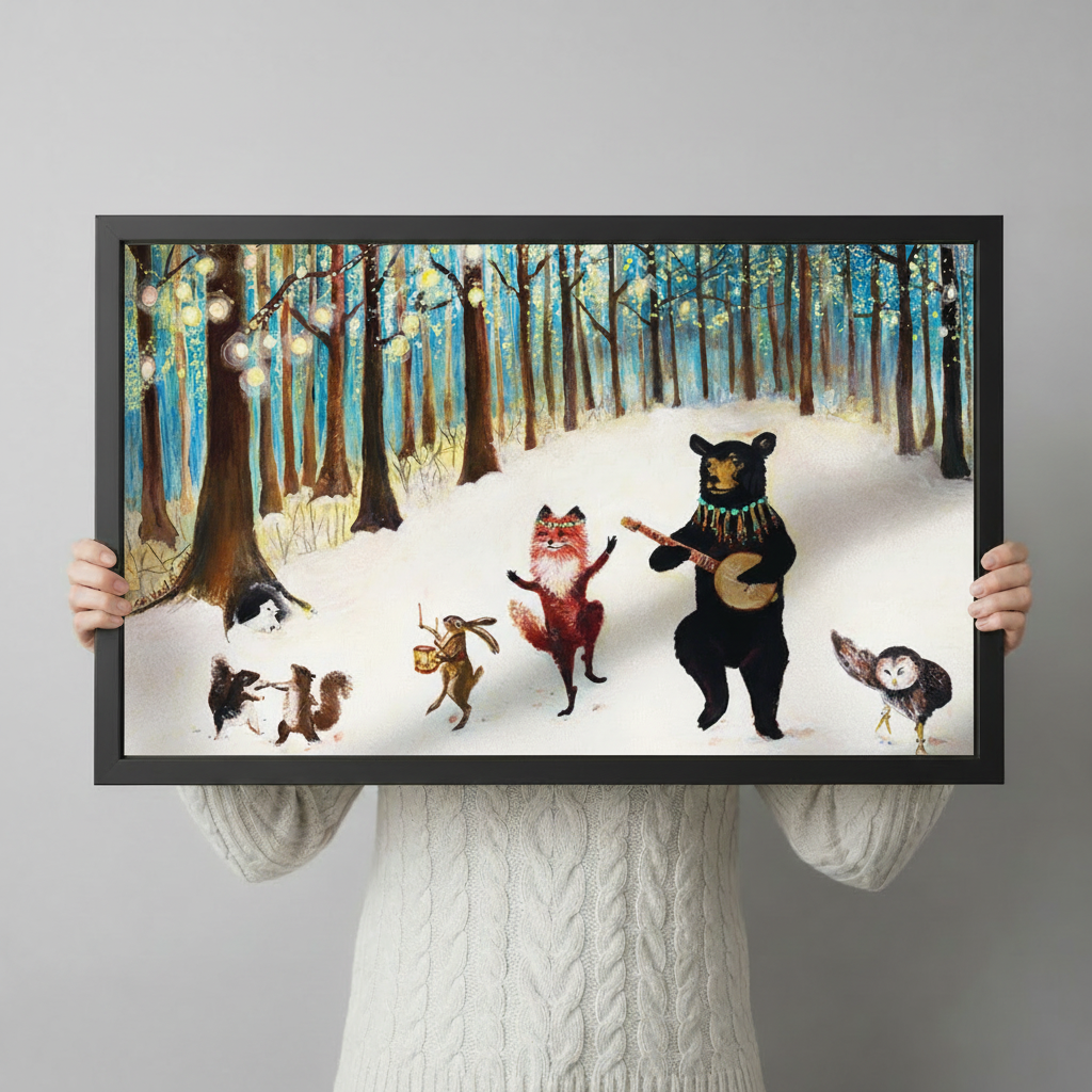 Enchanted Forest Animal Band Canvas Wall Art