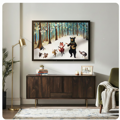 Enchanted Forest Animal Band Canvas Wall Art