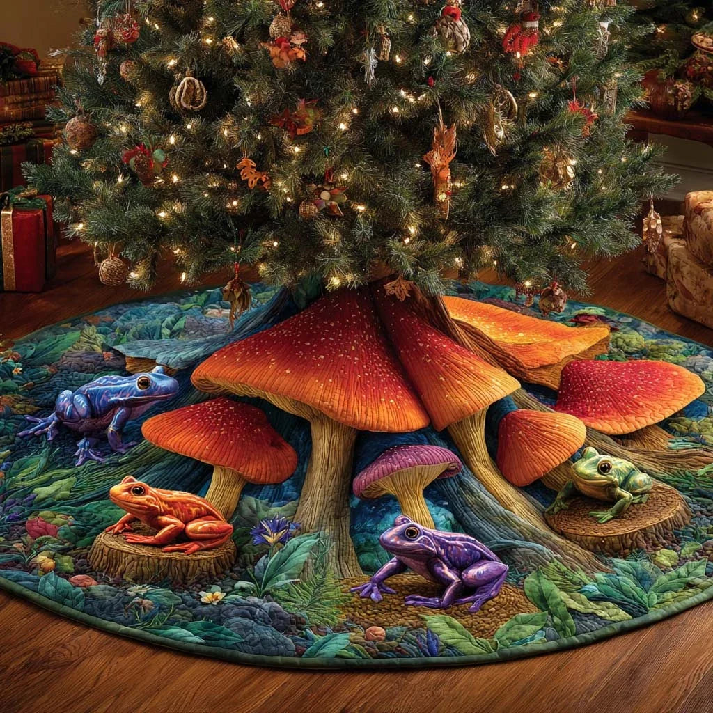 Whimsical Giant Caps Quilted Tree Skirt
