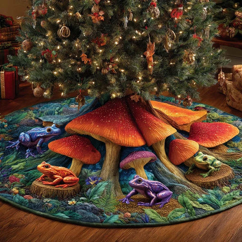 Whimsical Giant Caps Quilted Tree Skirt
