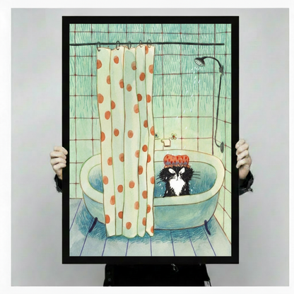 Grumpy Cat Bath Funny Bathroom Canvas Wall Art