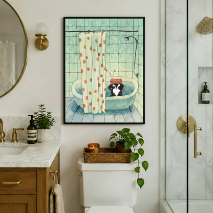 Grumpy Cat Bath Funny Bathroom Canvas Wall Art