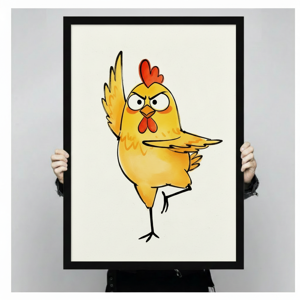 Angry Chicken Attitude Funny Canvas Wall Art