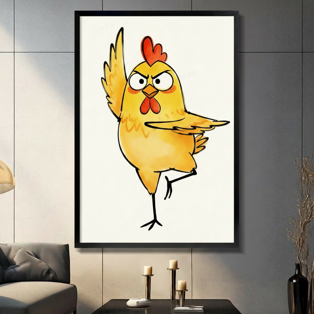 Angry Chicken Attitude Funny Canvas Wall Art