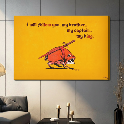 My King Raccoon Knight Funny Canvas Wall Art
