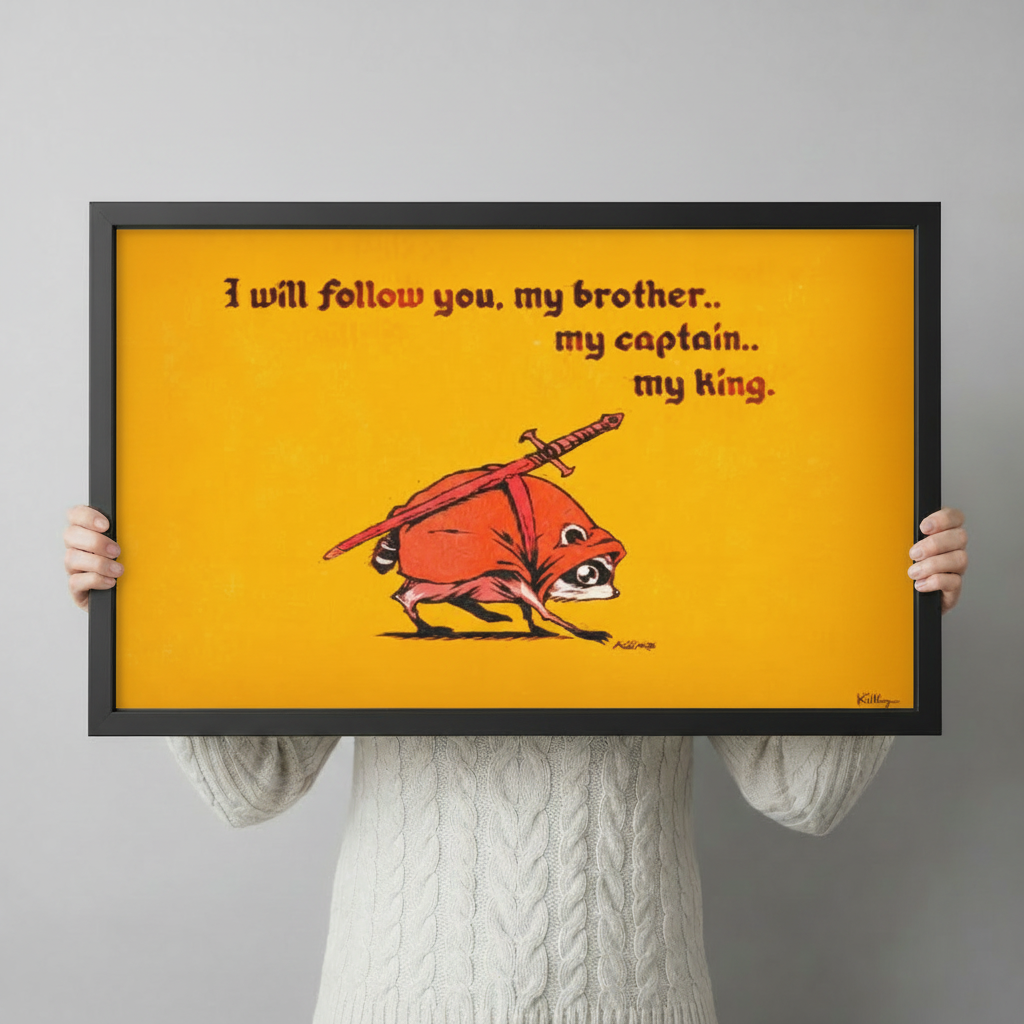 My King Raccoon Knight Funny Canvas Wall Art