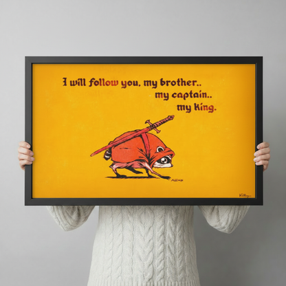 My King Raccoon Knight Funny Canvas Wall Art