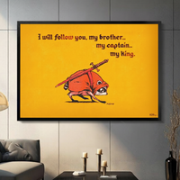 My King Raccoon Knight Funny Canvas Wall Art