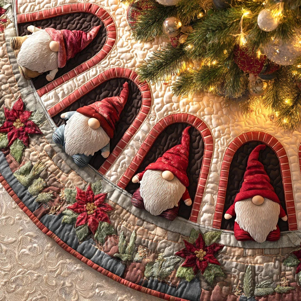 Whimsical Workshop Christmas Quilted Tree Skirt