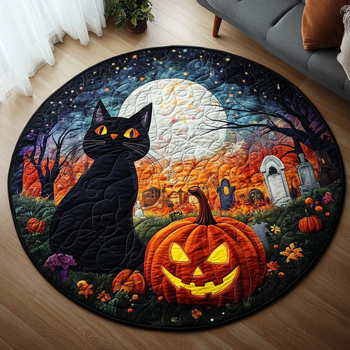 Whisker Wonderland Escape Quilted Round Mat