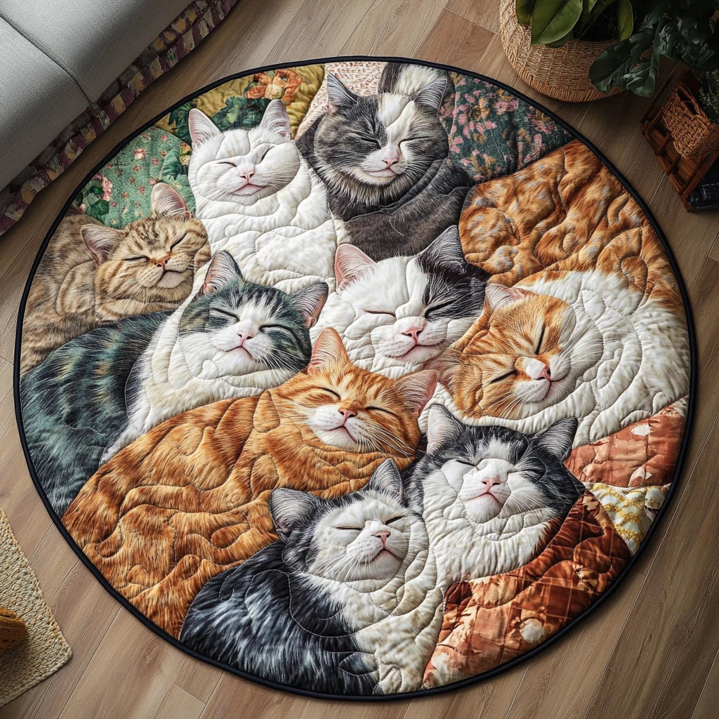 Whisker Wonderland Quilted Round Mat
