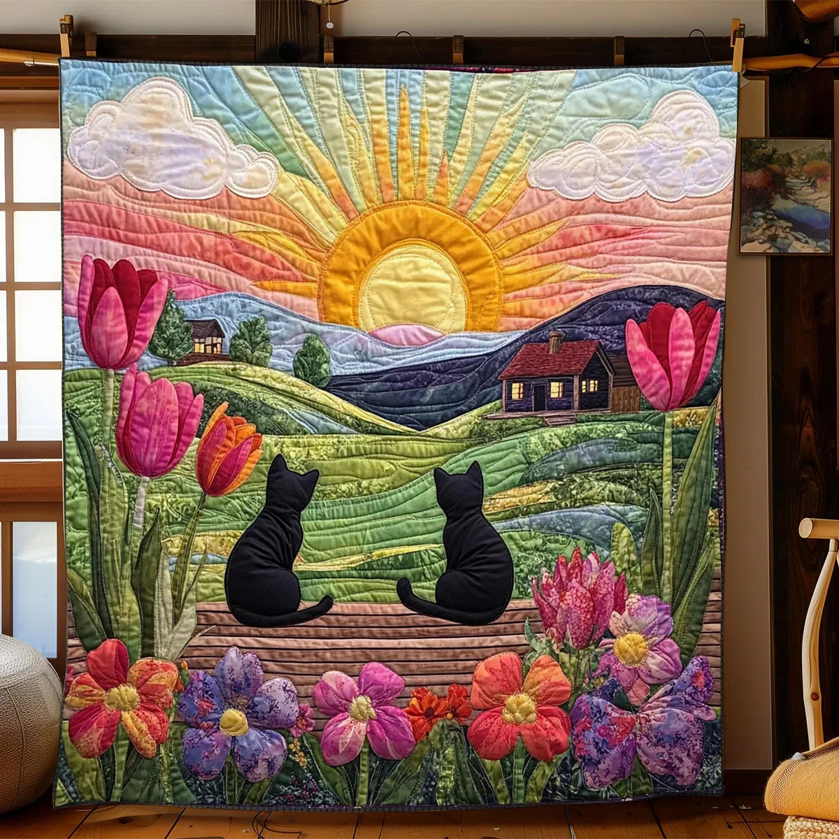 Whiskered Hill Quilt Blanket