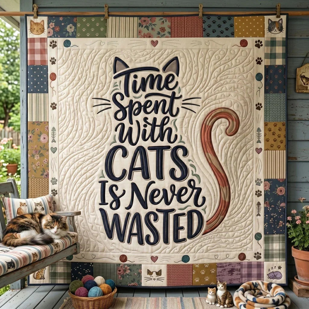 Whiskers And Cozy Moments Quilt Blanket