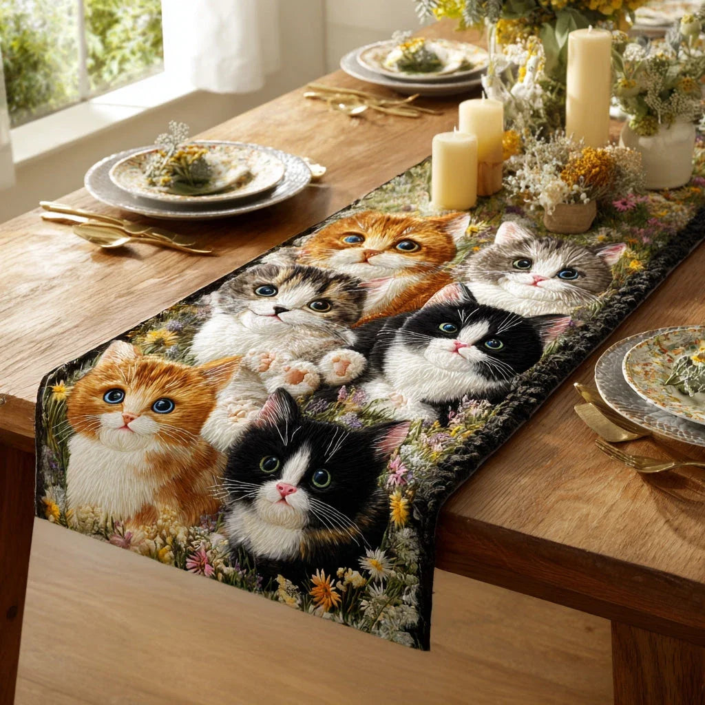 Whiskers Paws Quilted Table Runner