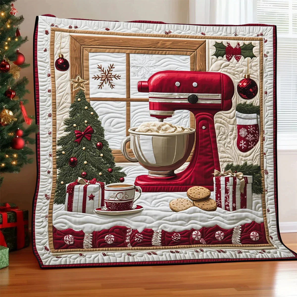 Whisking Through The Snow Quilt Blanket