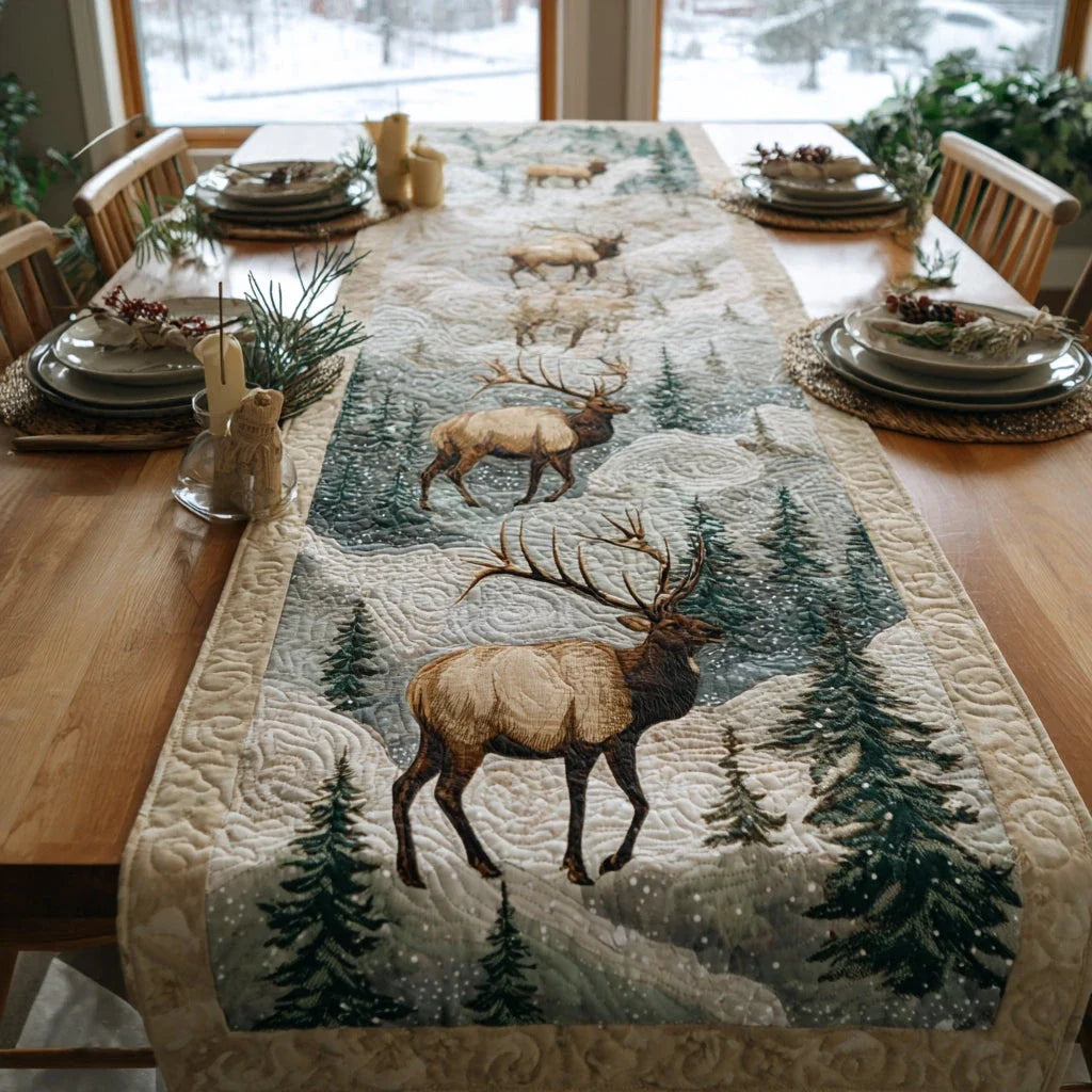 Whispering Elk Quilted Table Runner