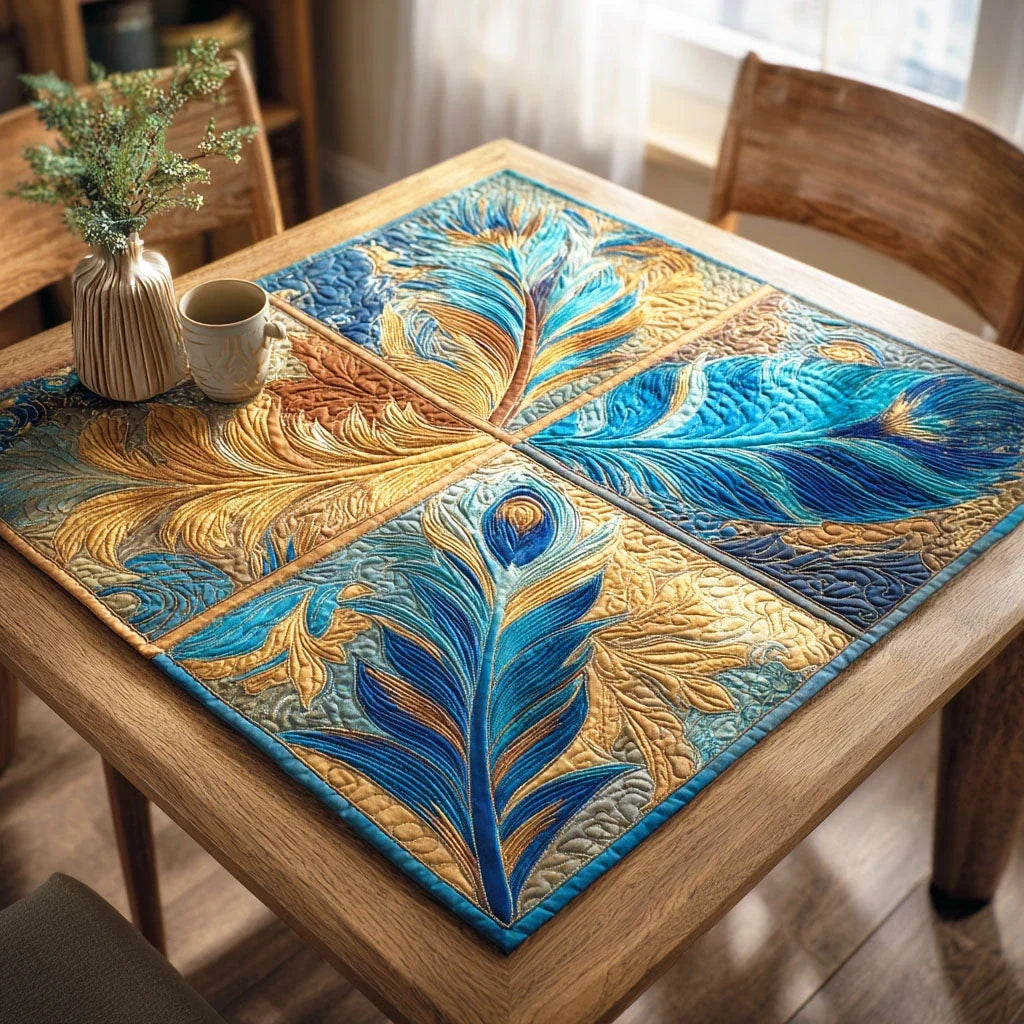 Whispering Feathers Quilted Table Topper