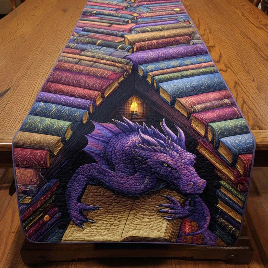 Whispering Tomes Quilted Table Runner