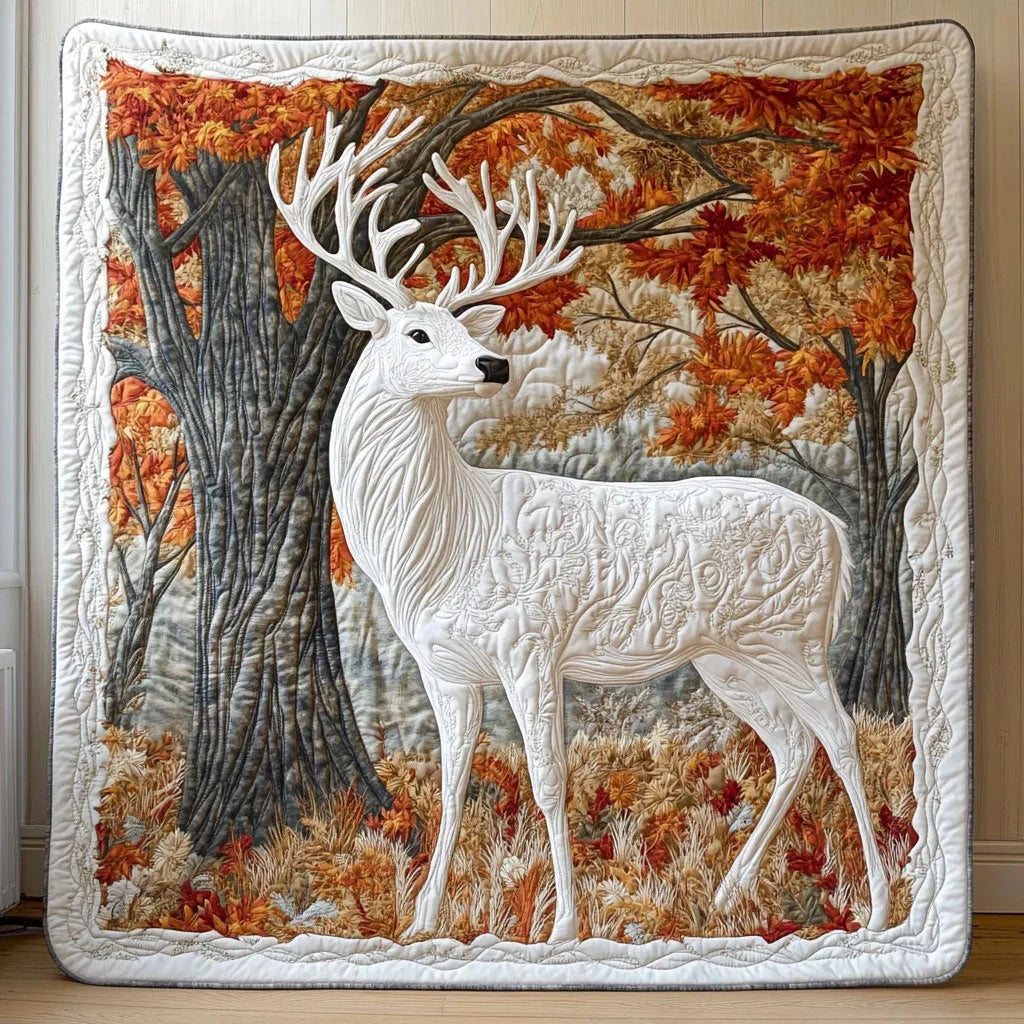 Whispers Of White Stag Quilt Blanket
