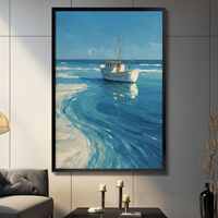 Ocean Fishing Boat Coastal Canvas Wall Art