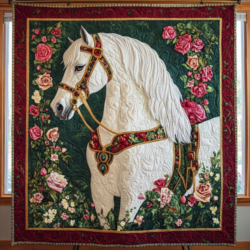 White Horse Waltz Quilt Blanket
