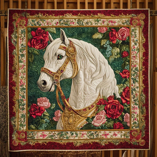 White Horse Waltz Quilt Blanket