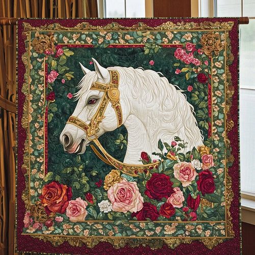 White Horse Waltz Quilt Blanket