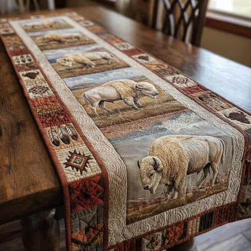 White Sovereign Quilted Table Runner