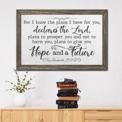 for i know the plans i have for you jeremiah 29 11 bible verse wall art canvas (Landscape) (view 5)