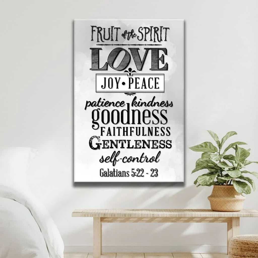 fruit of the spirit bible verse christian wall art canvas (Landscape) (view 4)